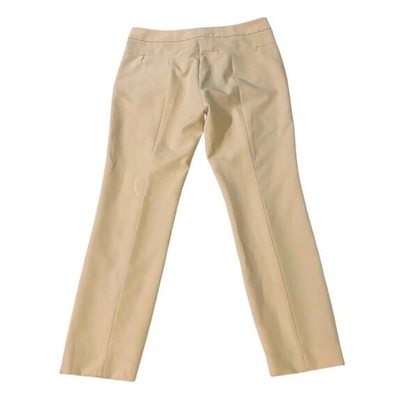 Adrianna Papell Cream Khaki Stretch Trouser Pants Beige Flat Front Workwear 6 - Picture 4 of 12